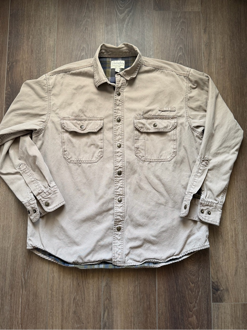 Cabela's Men's Beige Button-Front Shirt Jacket